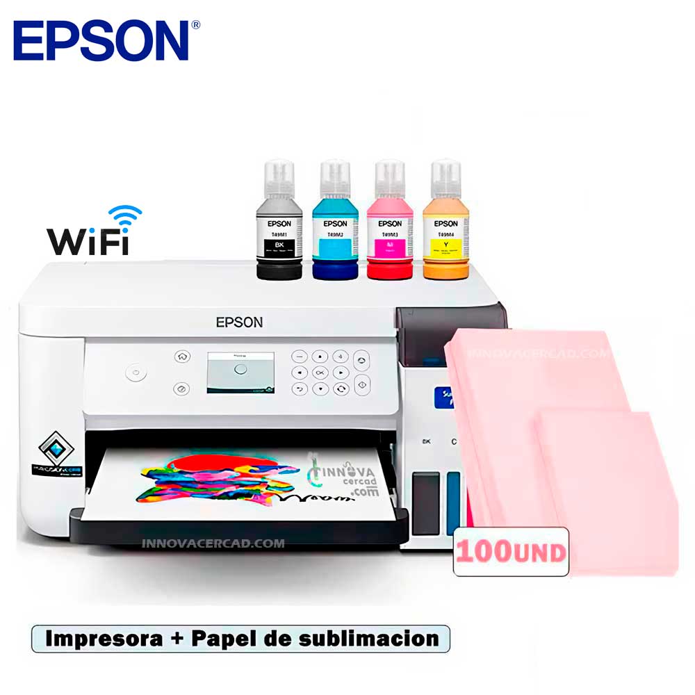 Impresora Epson Surecolor F170 mas 100 und papel de sublimacion premium Impresora Epson Surecolor F170 mas 100 und papel de sublimacion premium