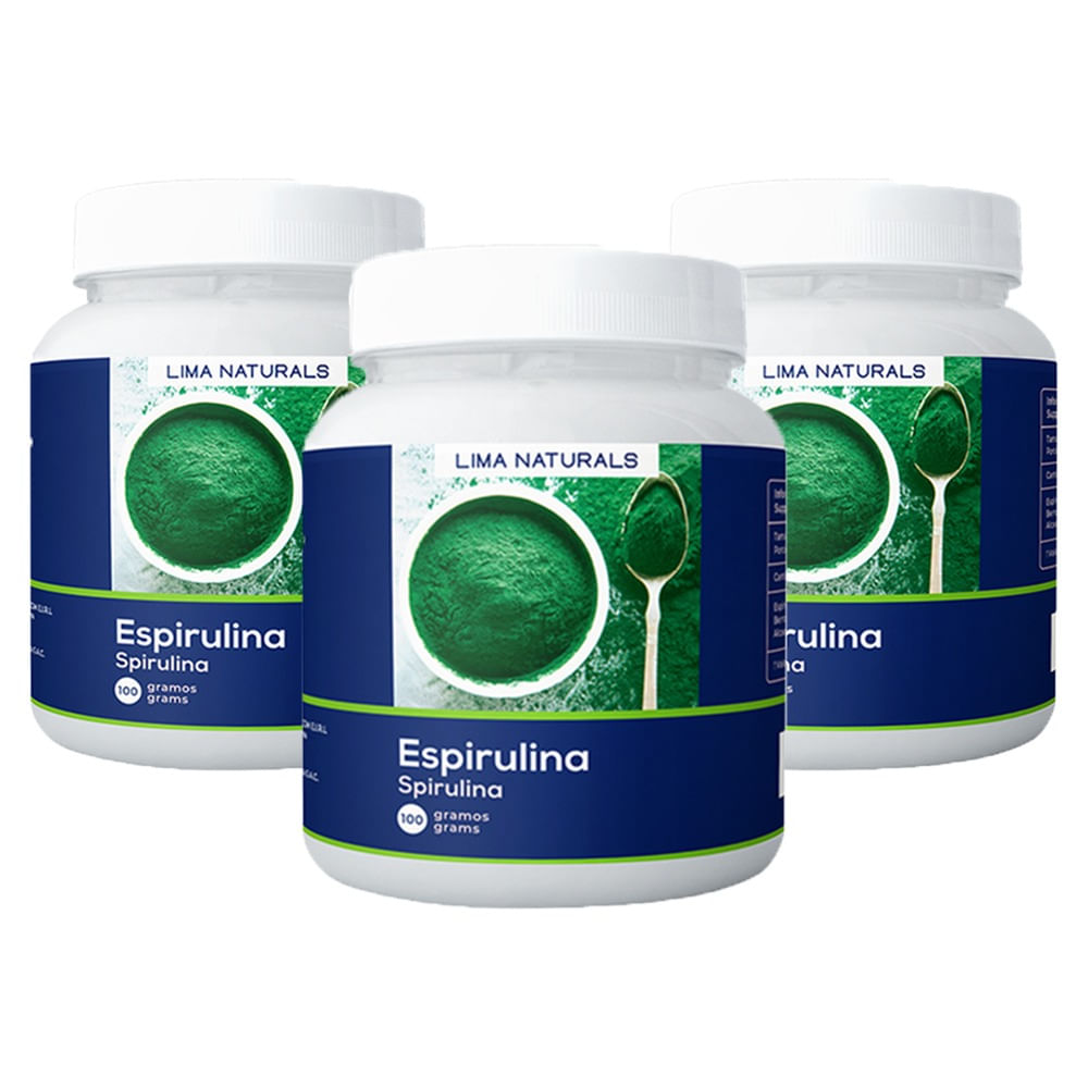 Pack 03 Pomos Espirulina Lima Naturals 100 gr