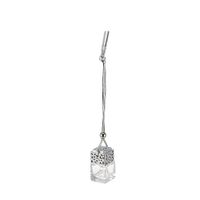 AMBIENTADOR COLGANTE VIDRIO PARA AUTO ACEITE AROMATERAPIA 5 ML PLATA