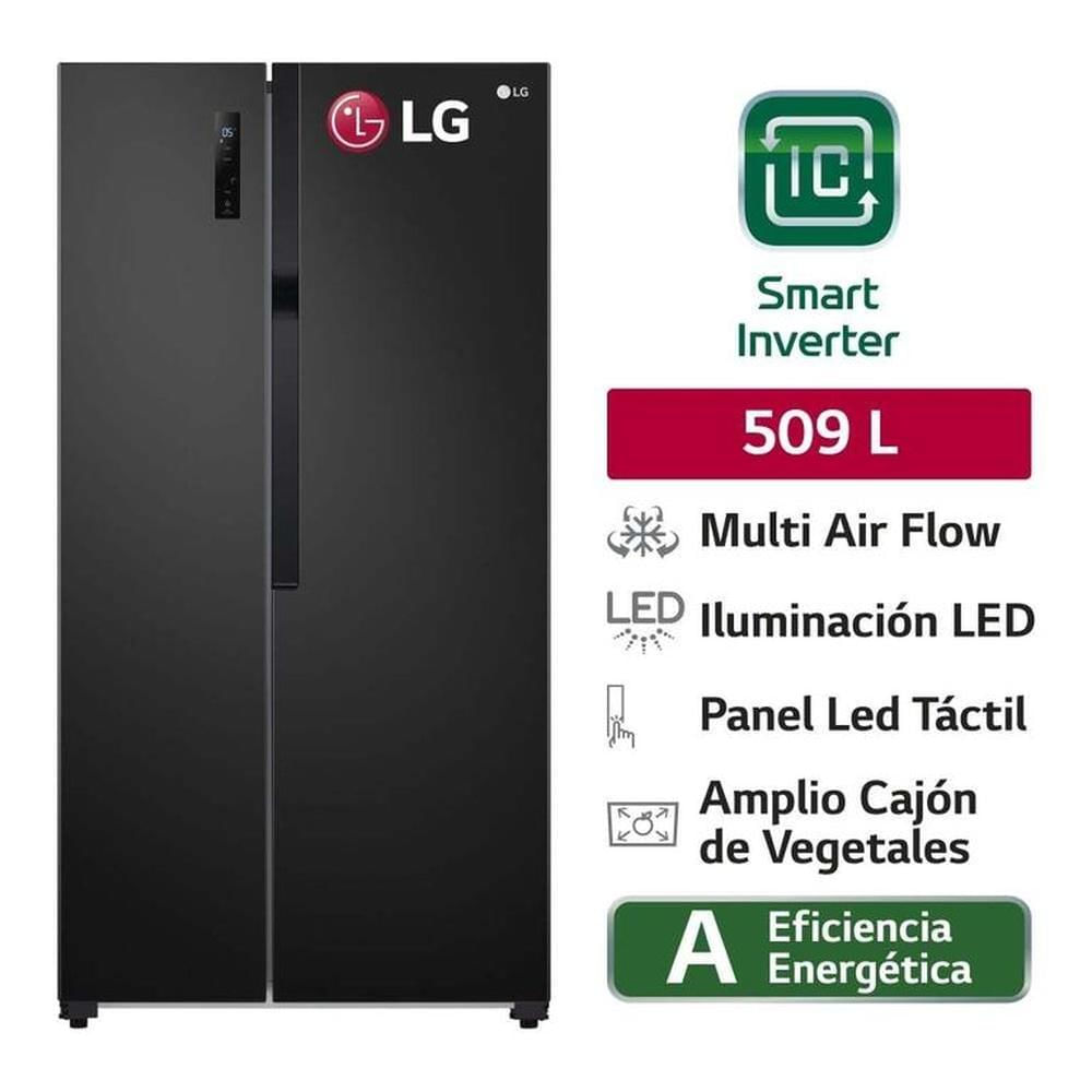 Refrigeradora 509L Multi Air Flow Side By Side Negro LG GS51MPD
