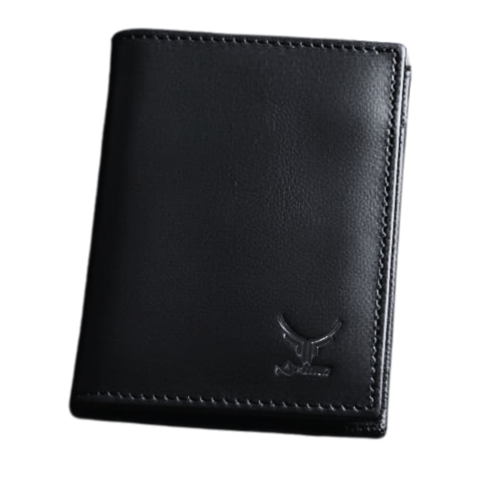 Tarjetero de Cuero Vacuno Premium AR23 Negro