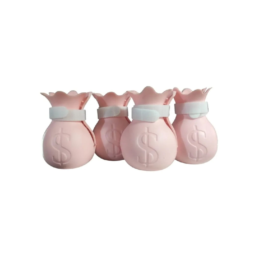 Zapatos de silicona para gatos anti arañazos rosado