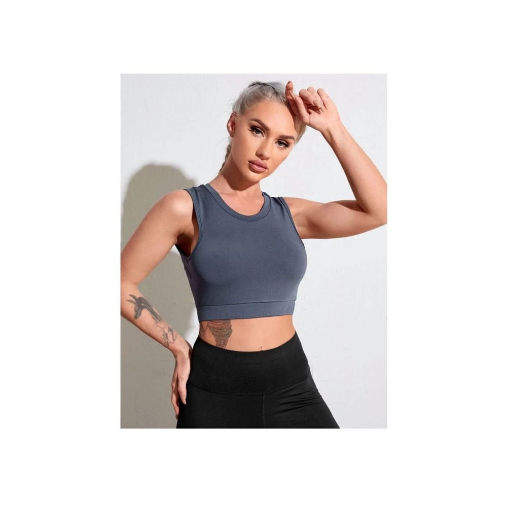 Top Deportivo Steel Flex  Corte Crop de Alto Rendimiento y Diseño Minimalista