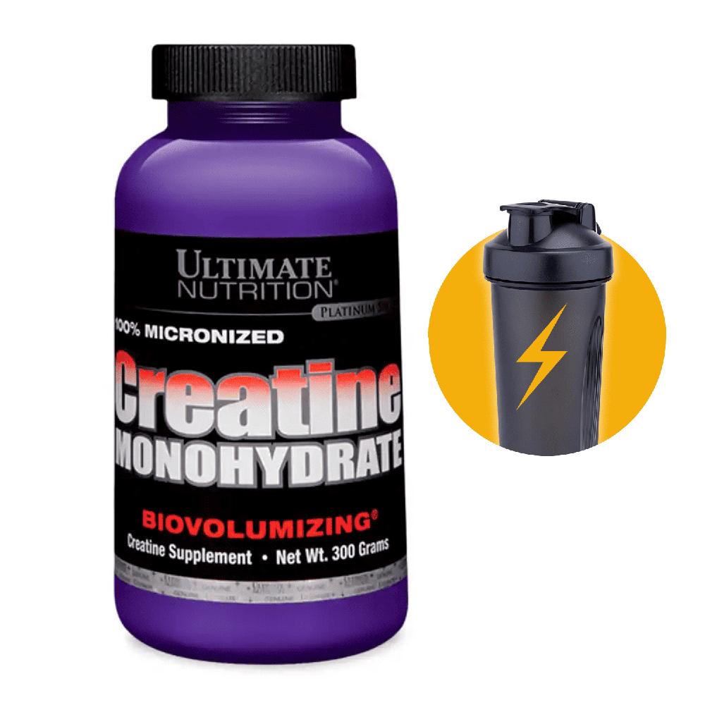 Creatina Ultimate Nutrition 300gr y scoop Monohidratada Micronizada y Shaker