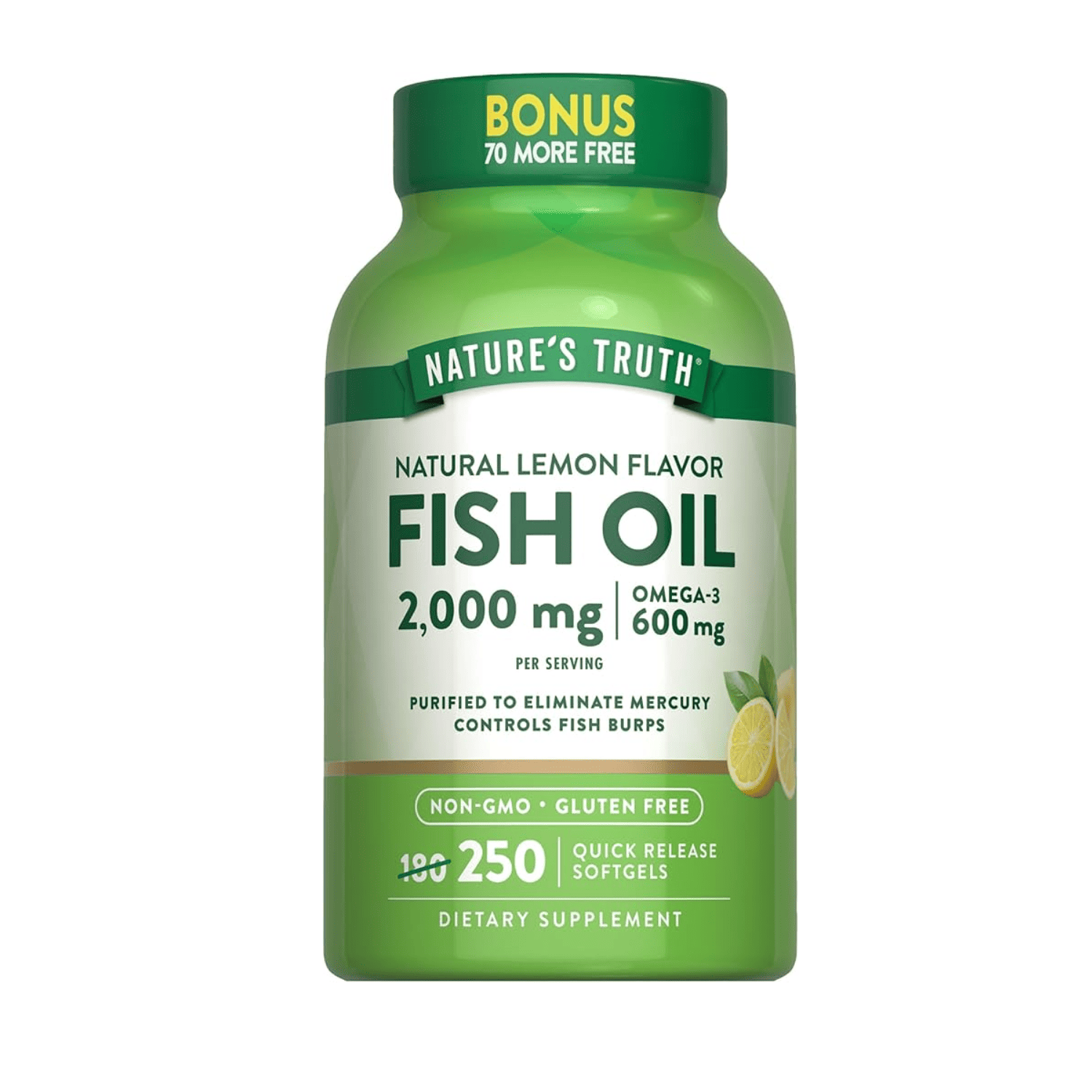 FISH OIL 2000MG OMEGA 3 LIMON - 250 SOFTGELS NATURE's TRUTH