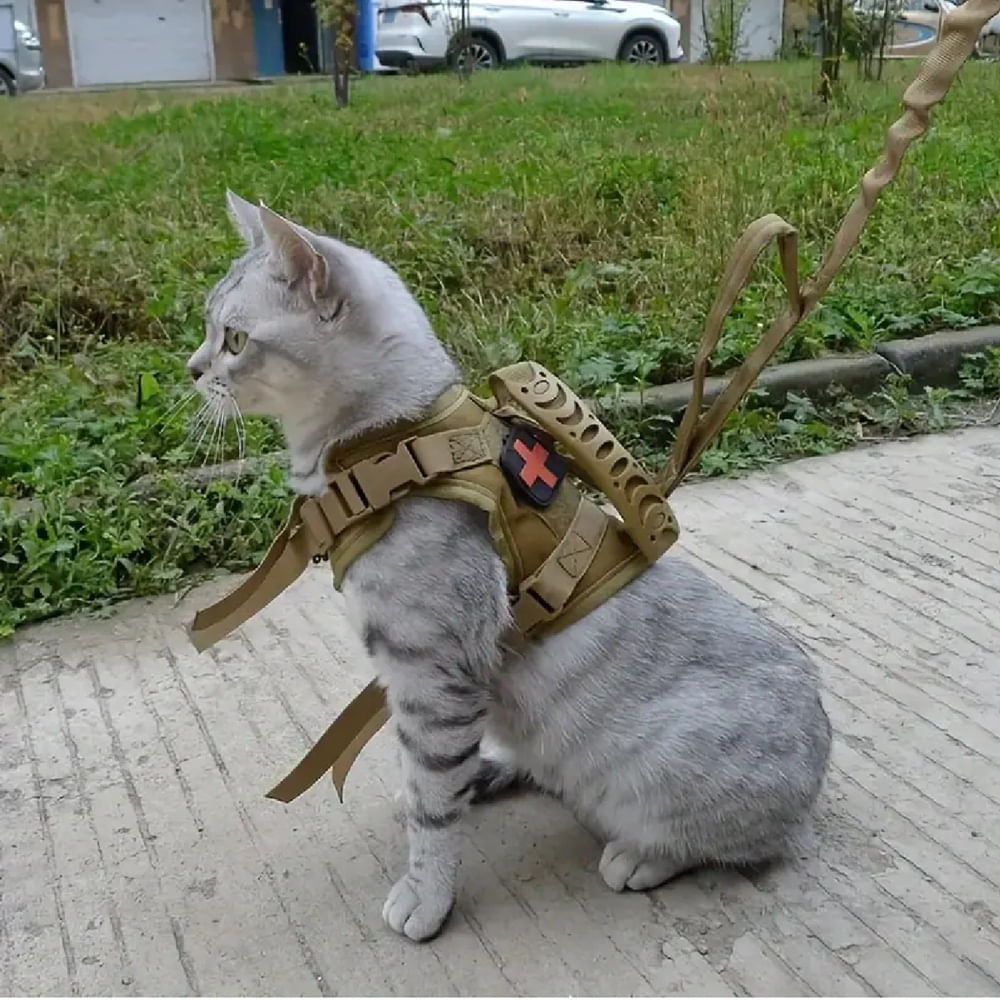 Chaleco Tactico Camuflado Ajustable Para Gatos Chaleco Tactico Camuflado Ajustable Para Gatos