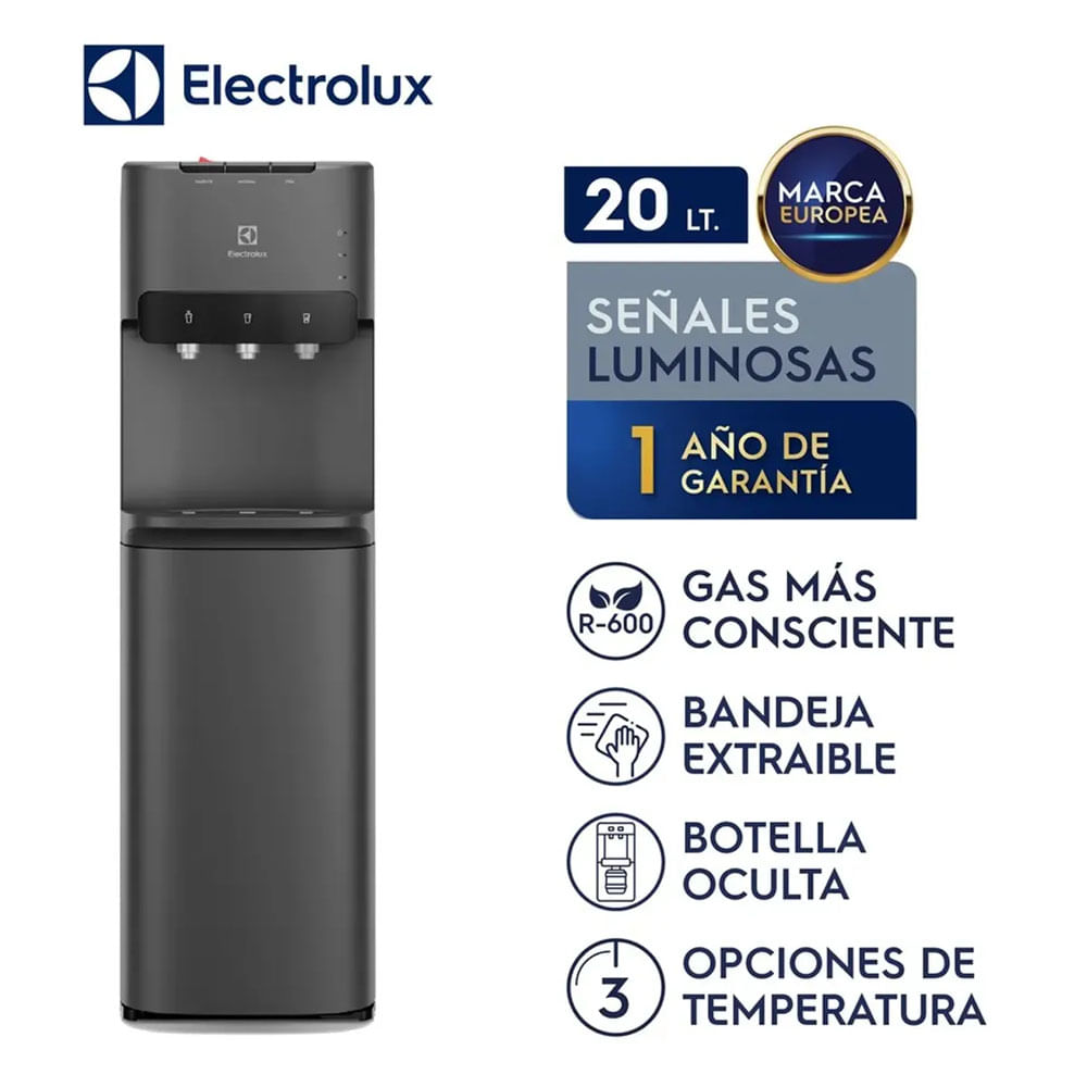 Dispensador de Agua Electrolux Pure Sense con Botellón Oculto Negro ED30SRBL