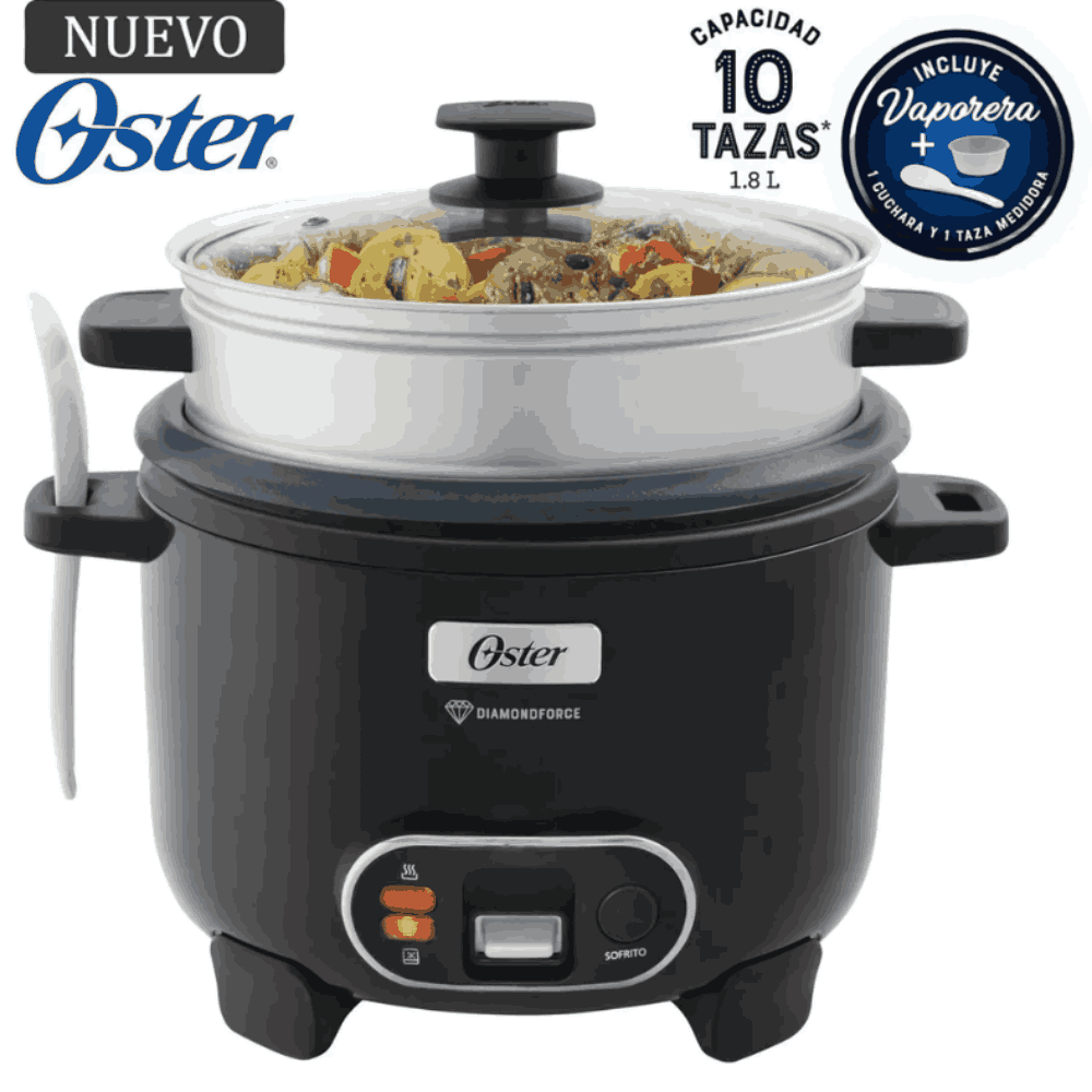 Olla Arrocera Sofrito Vaporera DiamondForce Oster CKSTRC10DFBLK 10 Tz ...