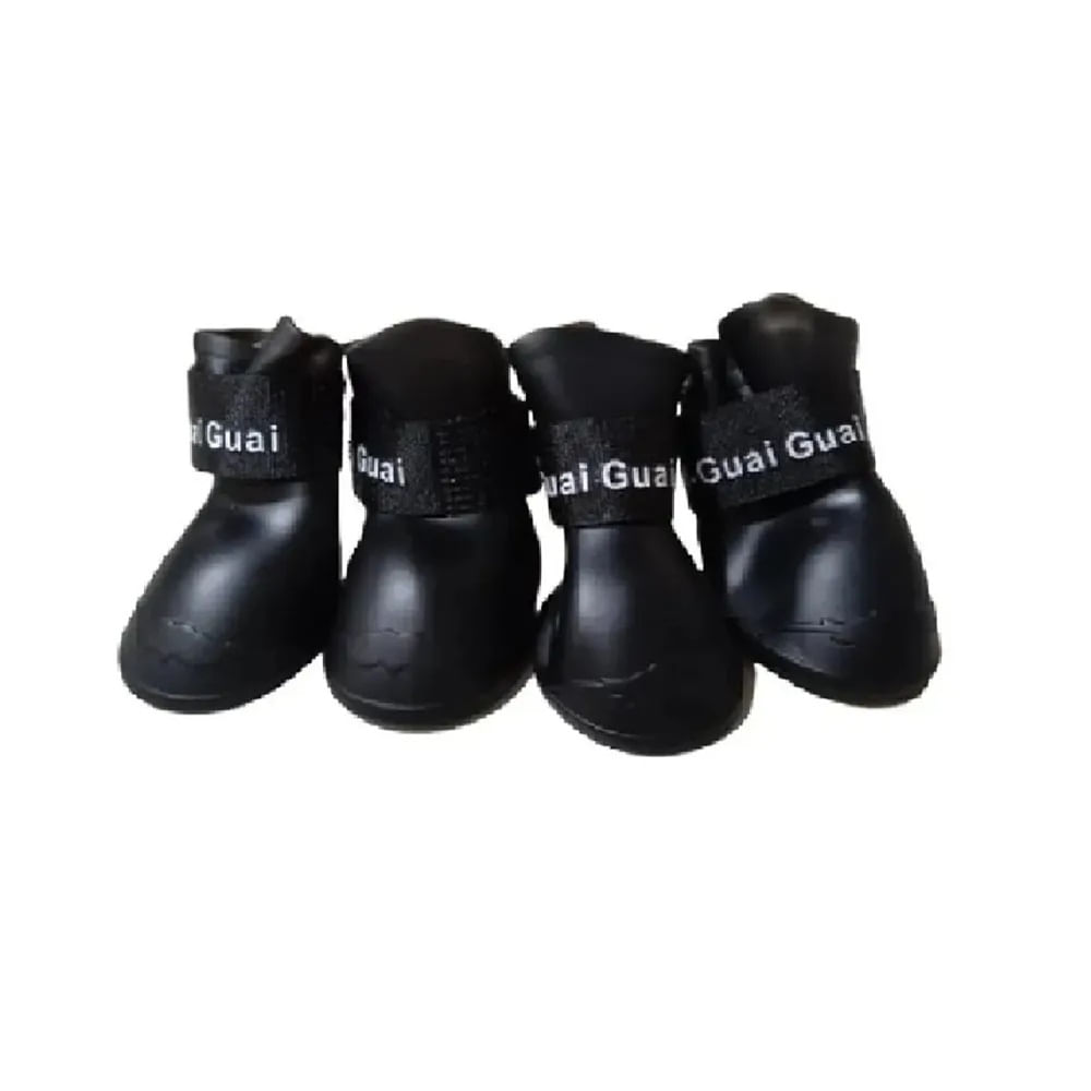 Zapatos de silicona para mascotas perros de color negro talla XL