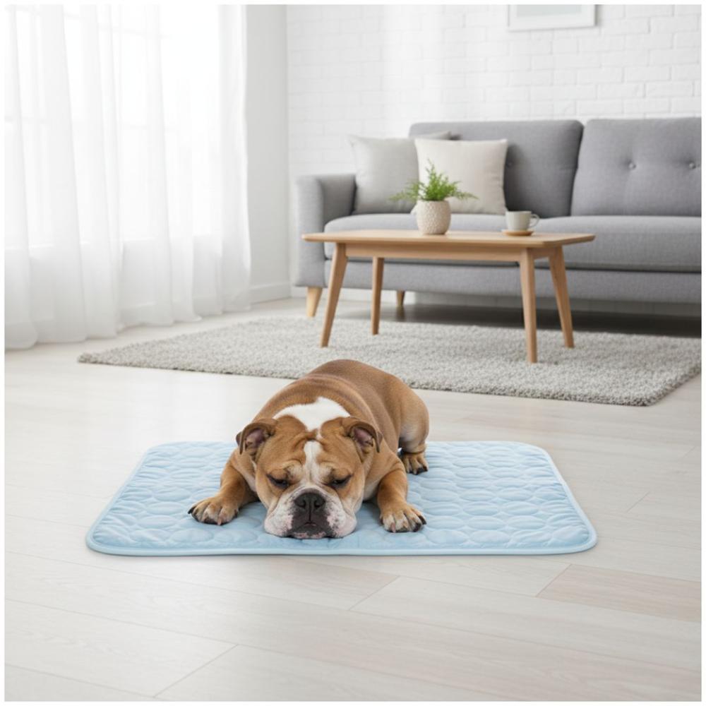 Manta Refrescante para Mascotas Alfombrilla de Enfriamiento para Perros 70x100cm Celeste