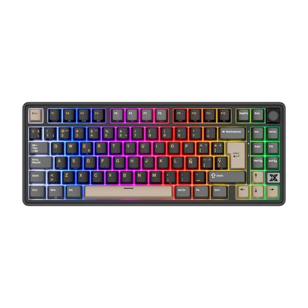 Teclado Royal Kludge RK X87 Wired 75% Phantom Switch Creamy