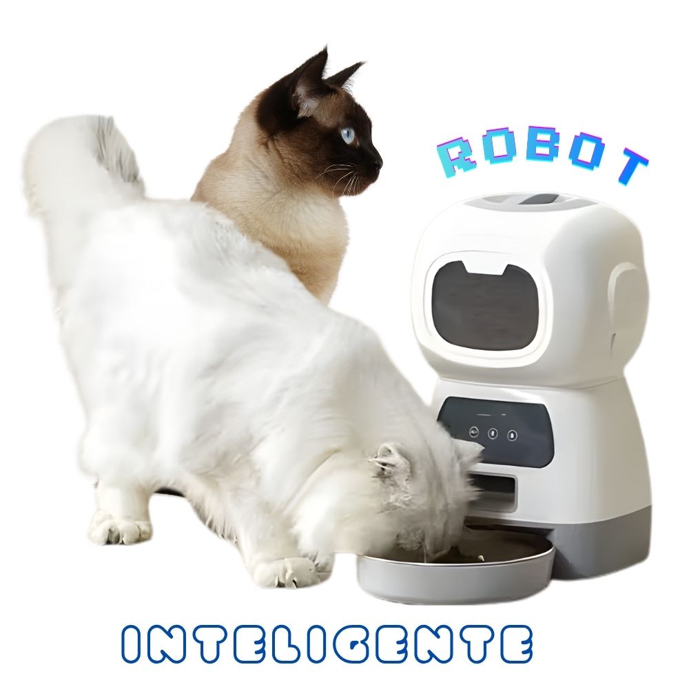 ROBOT GRABADOR de VOZ Dispensador de Comida INTELIGENTE para Mascotas