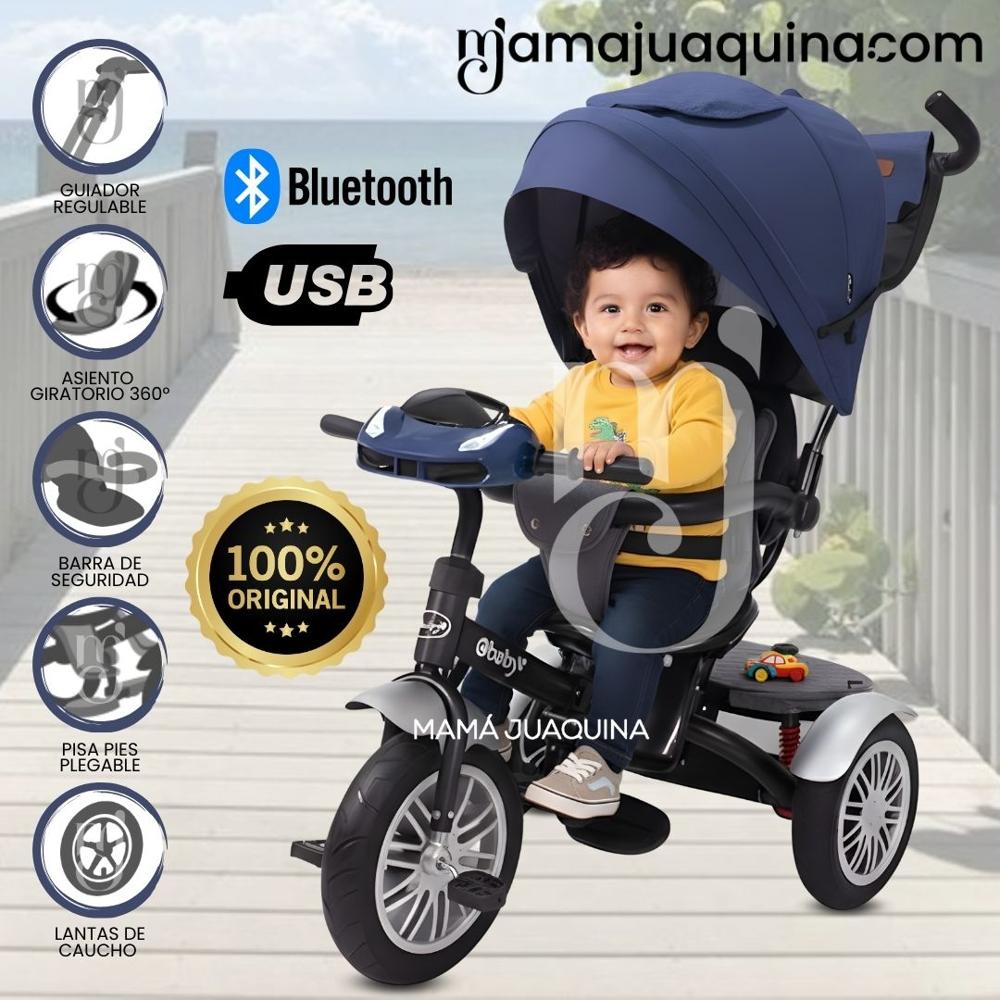 Triciclo Guiador 3 en 1 Ebaby ZOE con Bluetooth Blue