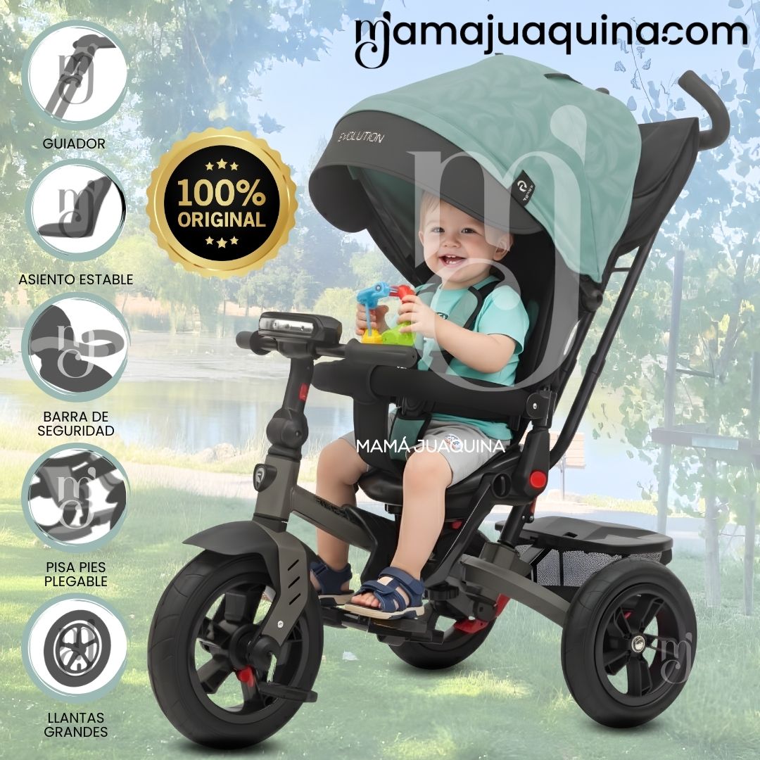 Triciclo Guiador para Niños EVOLUTION Edición Limitada Light Green