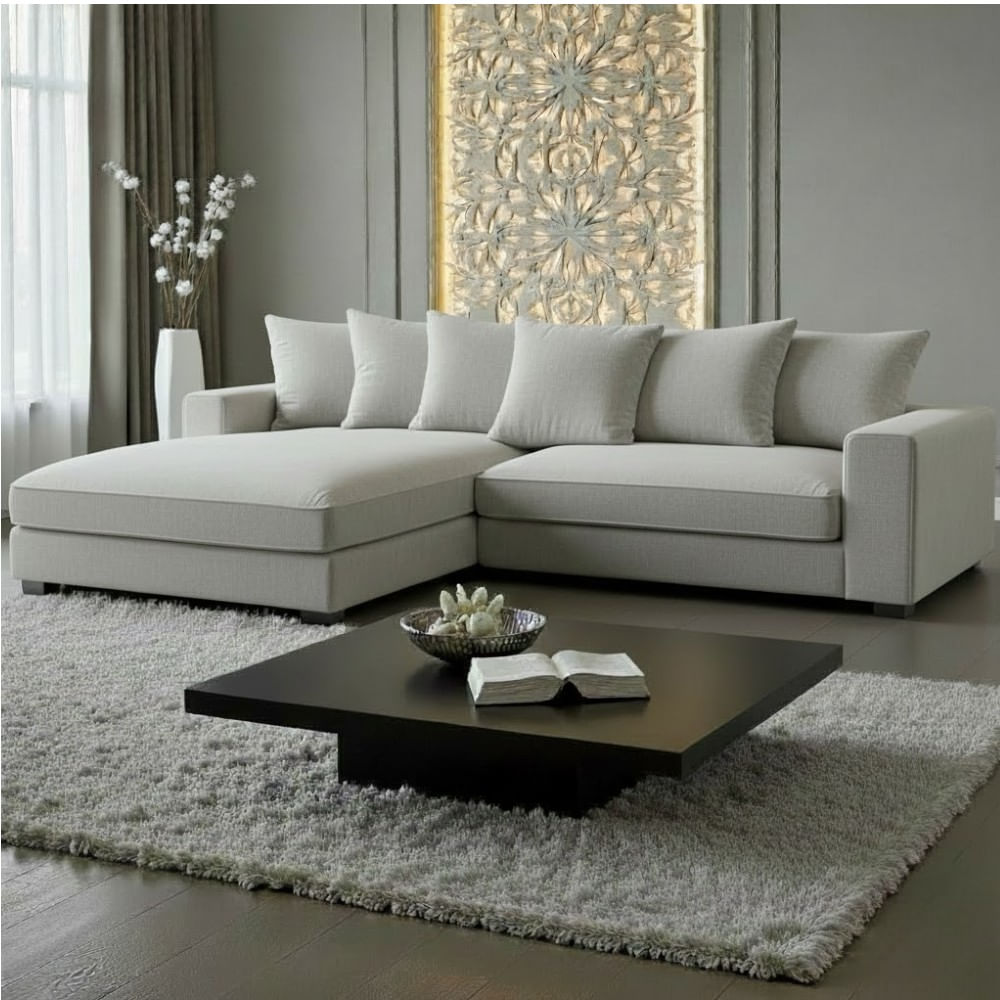 Seccional  Wasi Gris Claro Patas de Madera