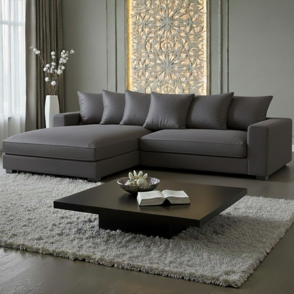 Seccional Wasi Plomo Oscuro Patas de Madera