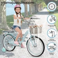 Bicicleta Campera para Niña Aro 20 BETTY  con Canasta Light Sky Blue