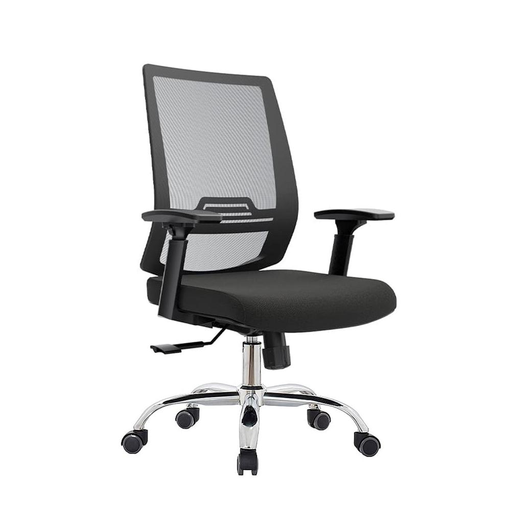 Silla Ergonómica Dubai Gerente Brazos 3D Cromado Negro PN Ofideas