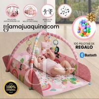 Gimnasio Interactivo y Alfombra BABY JUNGLE con Pelotas Pink