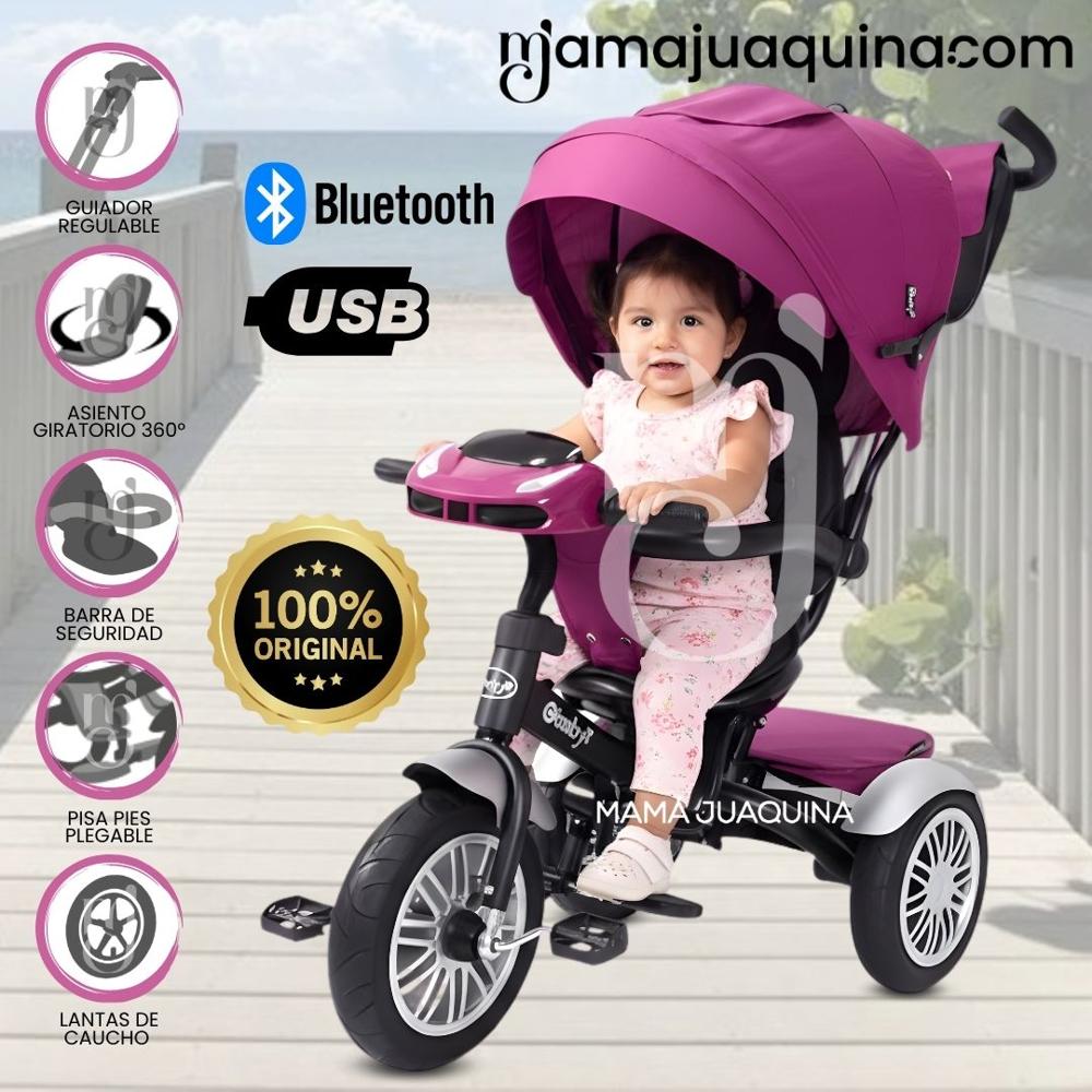 Triciclo Guiador 3 en 1 Ebaby ZOE Pink