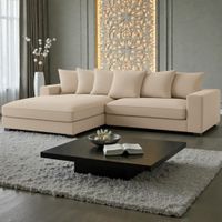 Seccional Wasi Izquierdo Beige Patas de Madera
