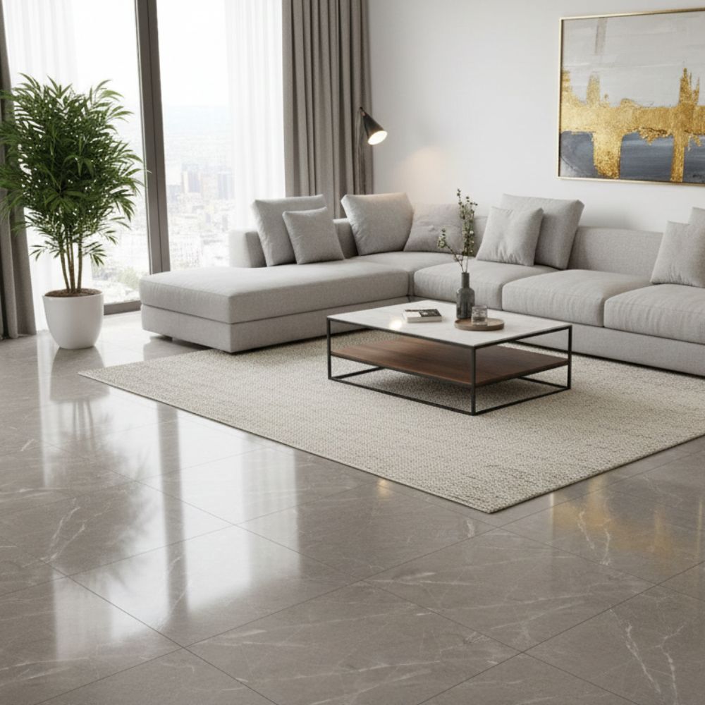 Piso Porcelanato Marmolizado Vitrificado Siena Marrón 60x60cm 1.44m2 Orange