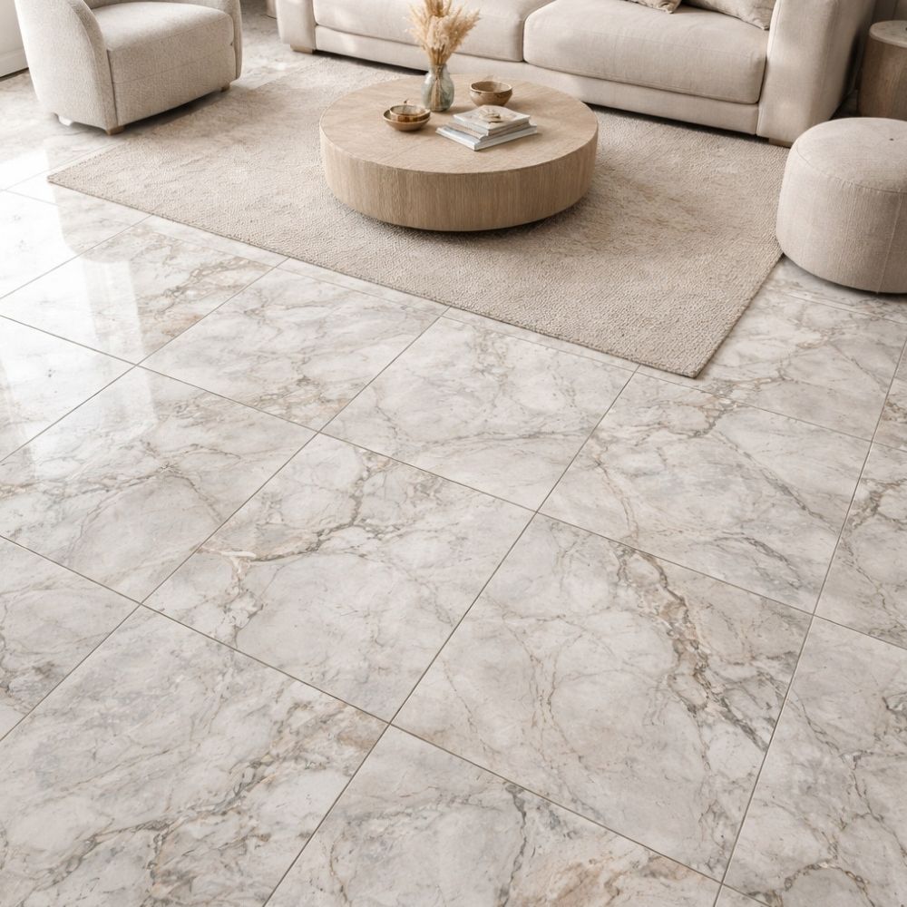 Piso Cerámico Marmolizado Bolzano Silver 60x60cm 1.80m2 Celima