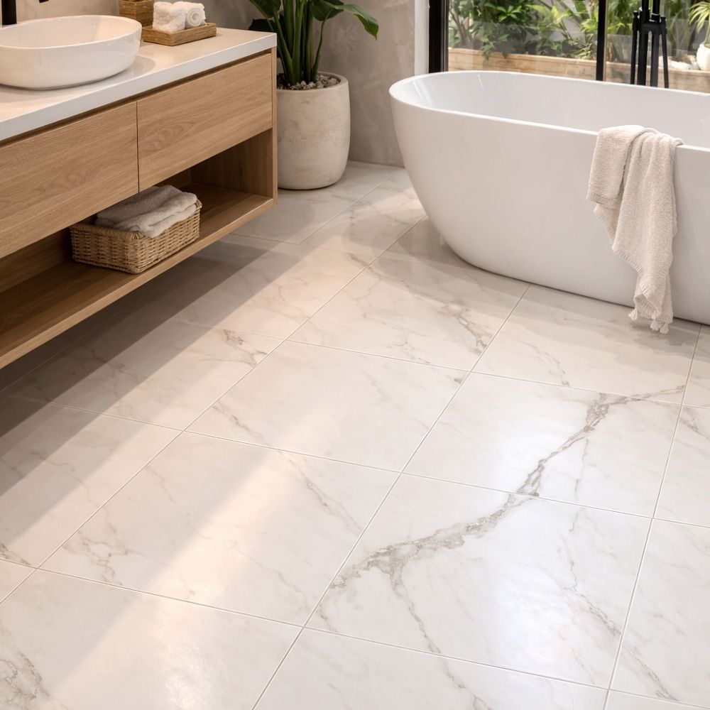 Piso Cerámico Marmolizado Calacatta Andino 45x45cm 2.23m2 Celima