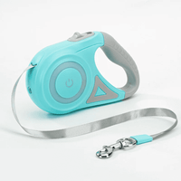 Correa Retráctil Hipidog con Linterna Led para Mascotas 5M de Color Turquesa