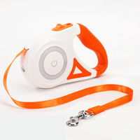 Correa Retráctil Hipidog con Linterna Led para Mascotas 5M de Color Naranja