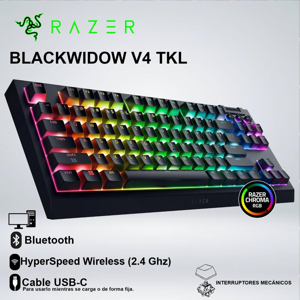 AUDIFONO GAMER BLACKWIDOW V4 TKL HYPERSPEED BLUETOOTH SWITCH ORNAGE HOT SWAP