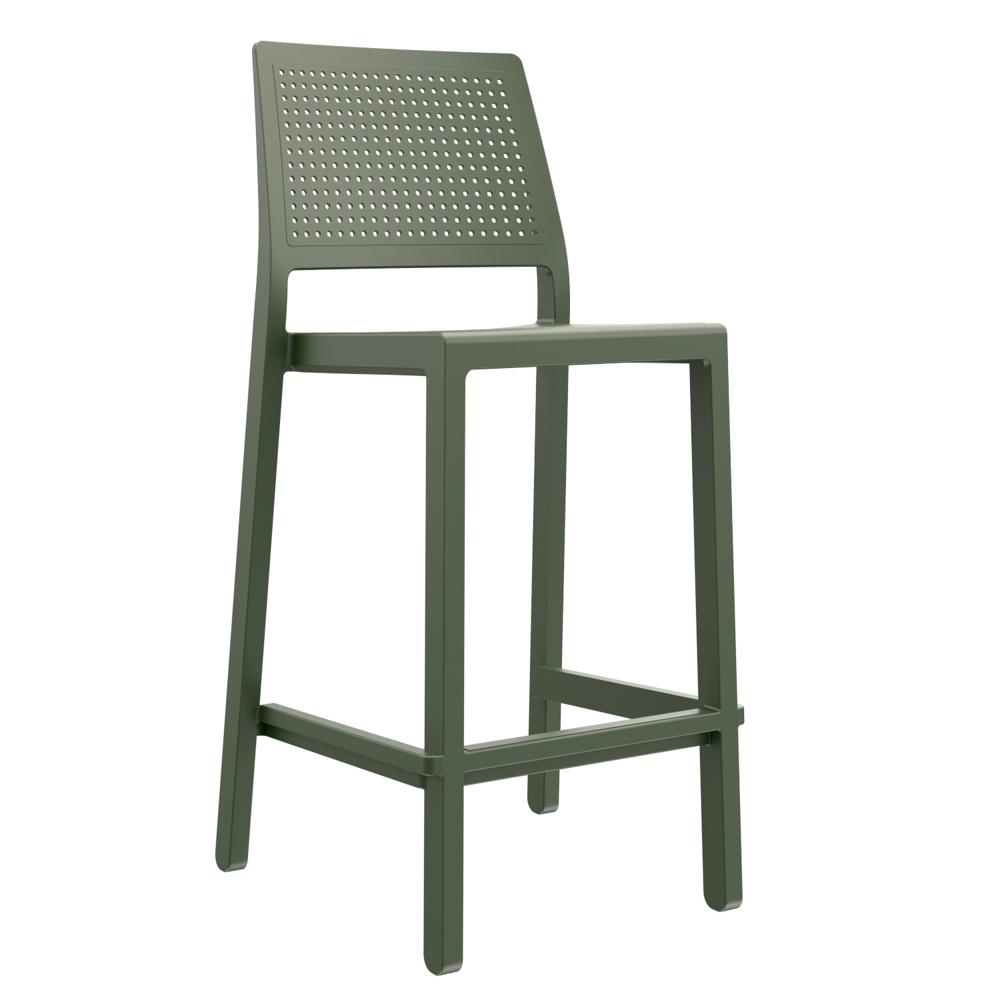 Silla Para Bar Emi 65 Cm. Butaca Verde Oliva PN Ofideas