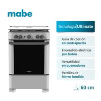 Cocina  Mabe de Piso a Gas 60 cm Con  Encendido  Electronico CMP6010FG1-Silver