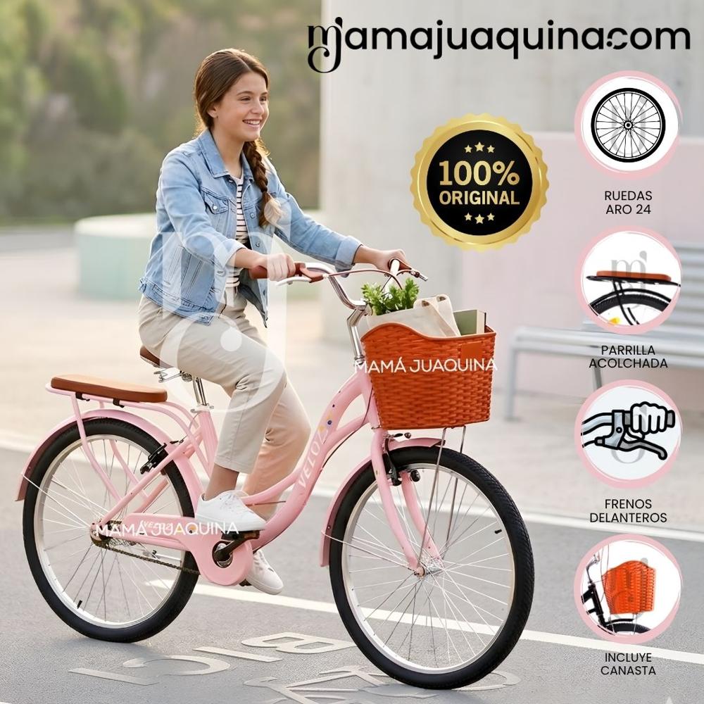 Bicicleta Campera Aro 24 VALENTINA Colección Exclusiva Light Pink