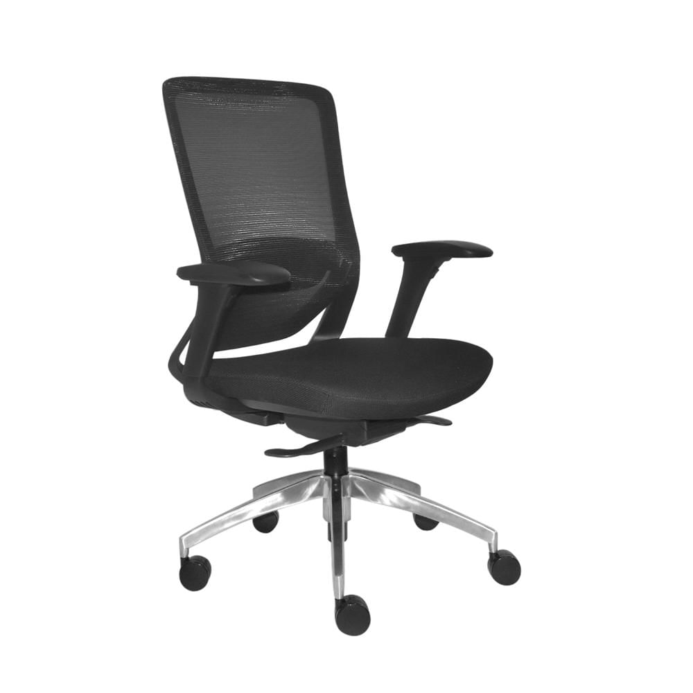 Silla Ergonómica Loop Gerente 4D Aluminio Negro PN Ofideas