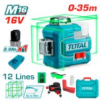 Nivel Láser 3D Verde Industrial Total TLL301201 16V 1Bat x 2Ah 12 Líneas 35m