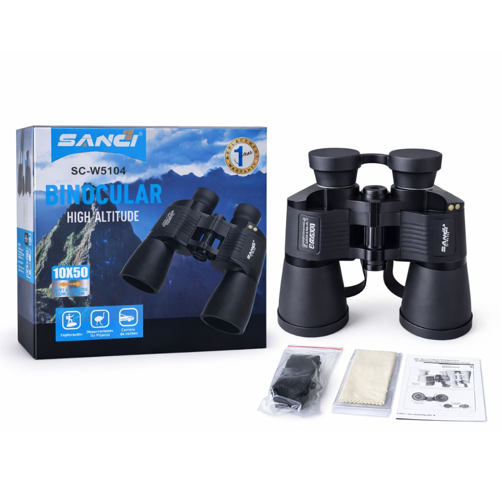 Binocular Profesional 10x50 Largo Alcance 122m Hasta 2500m