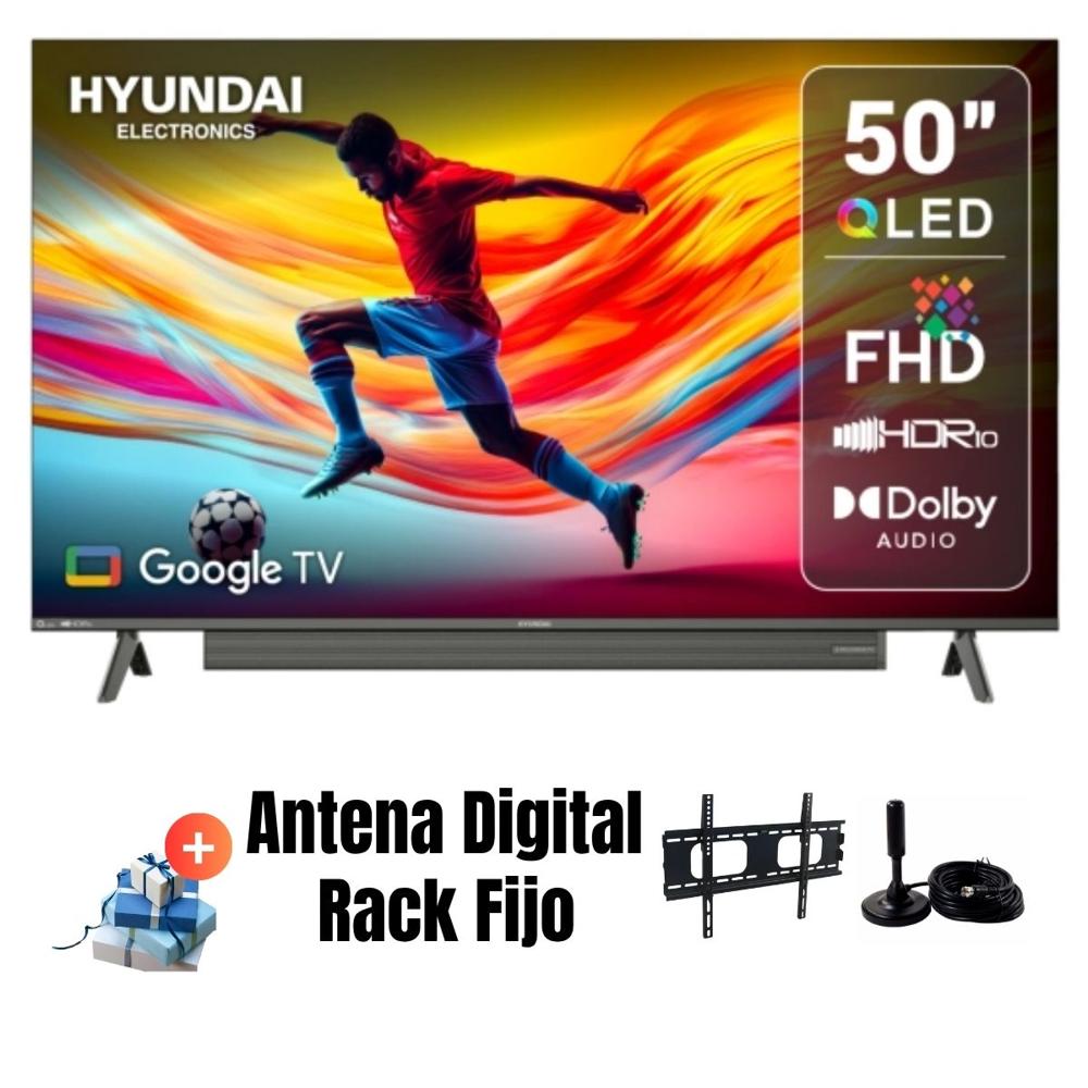 Televisor Smart TV HYUNDAI 50'' QLED FHD HYLED5029QFG 2025 - Ant - Rack Fijo