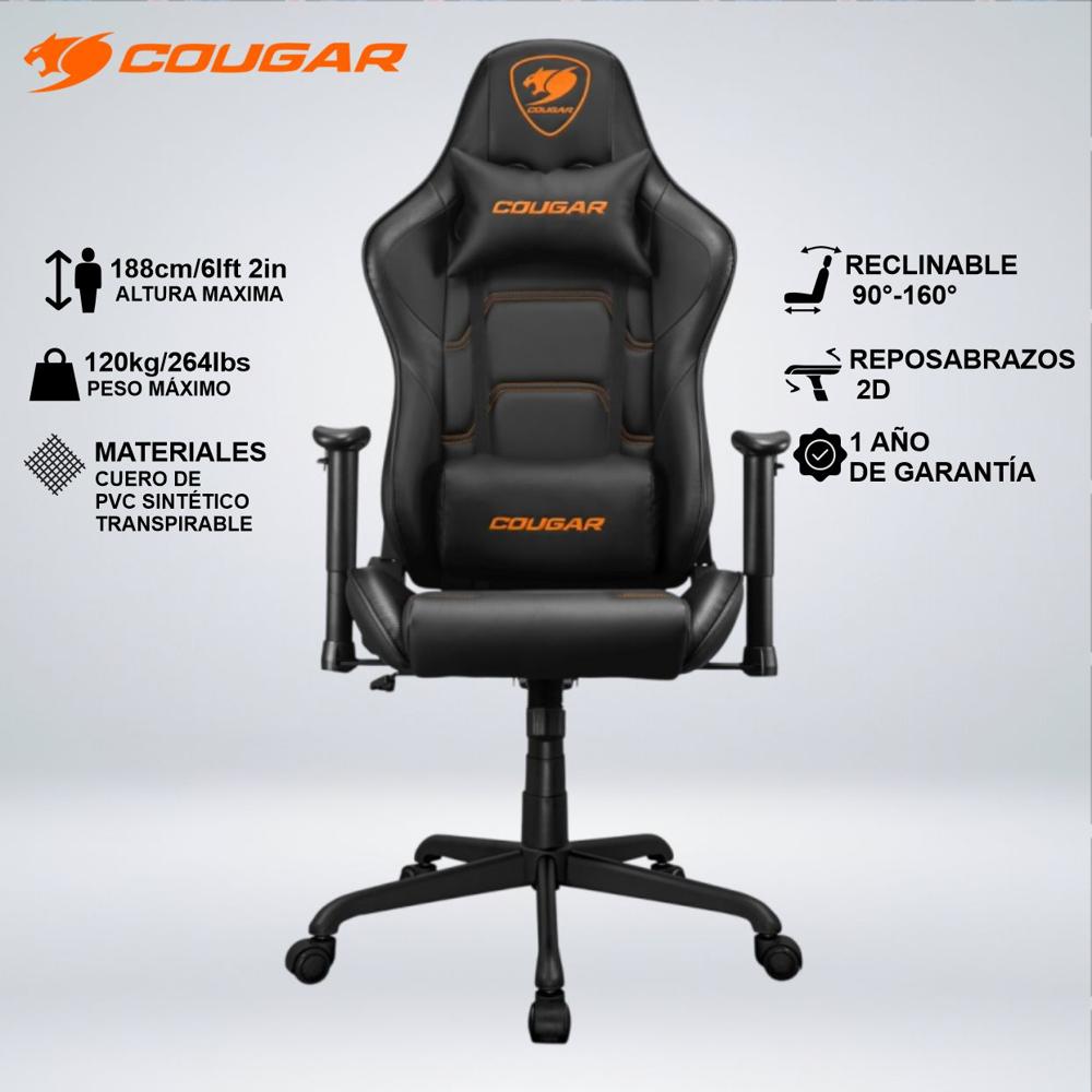SILLA GAMER COUGAR ARMOR ELITE ALMOHADA CABEZA - LUMBAR RECLINA 160