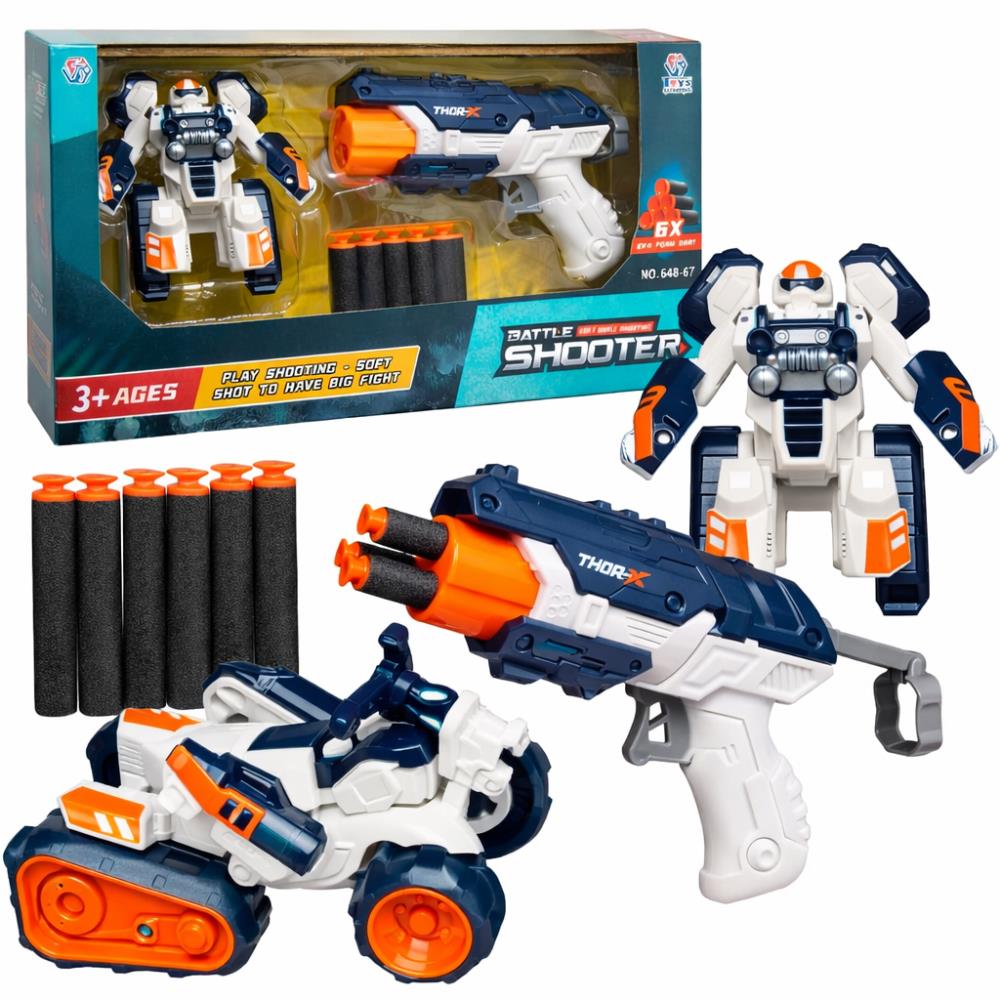 Set Lanzador de dardos espuma y Robot transformer