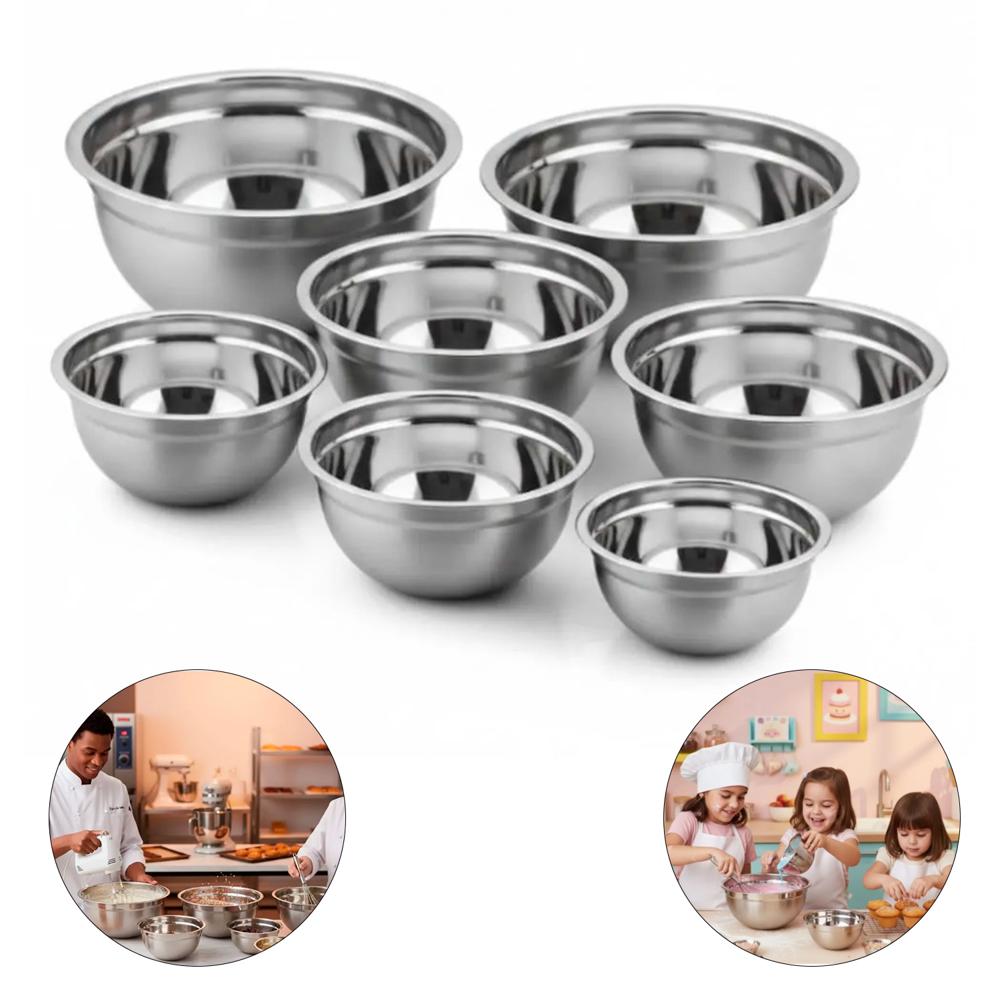 Set de 7 Bowls de Acero Inoxidable Maxima Calidad