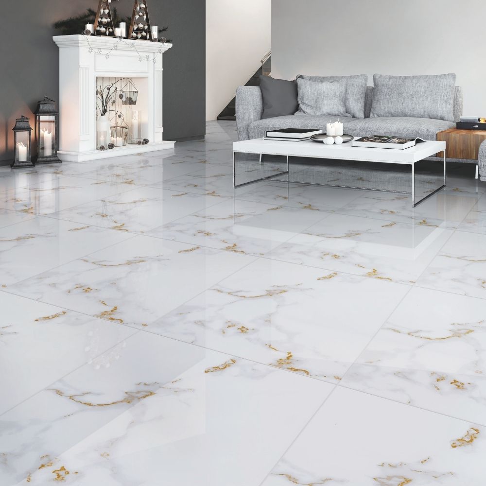 Piso Cerámico Marmolizado Siena Dorado 60x60cm 1.80m2 Celima