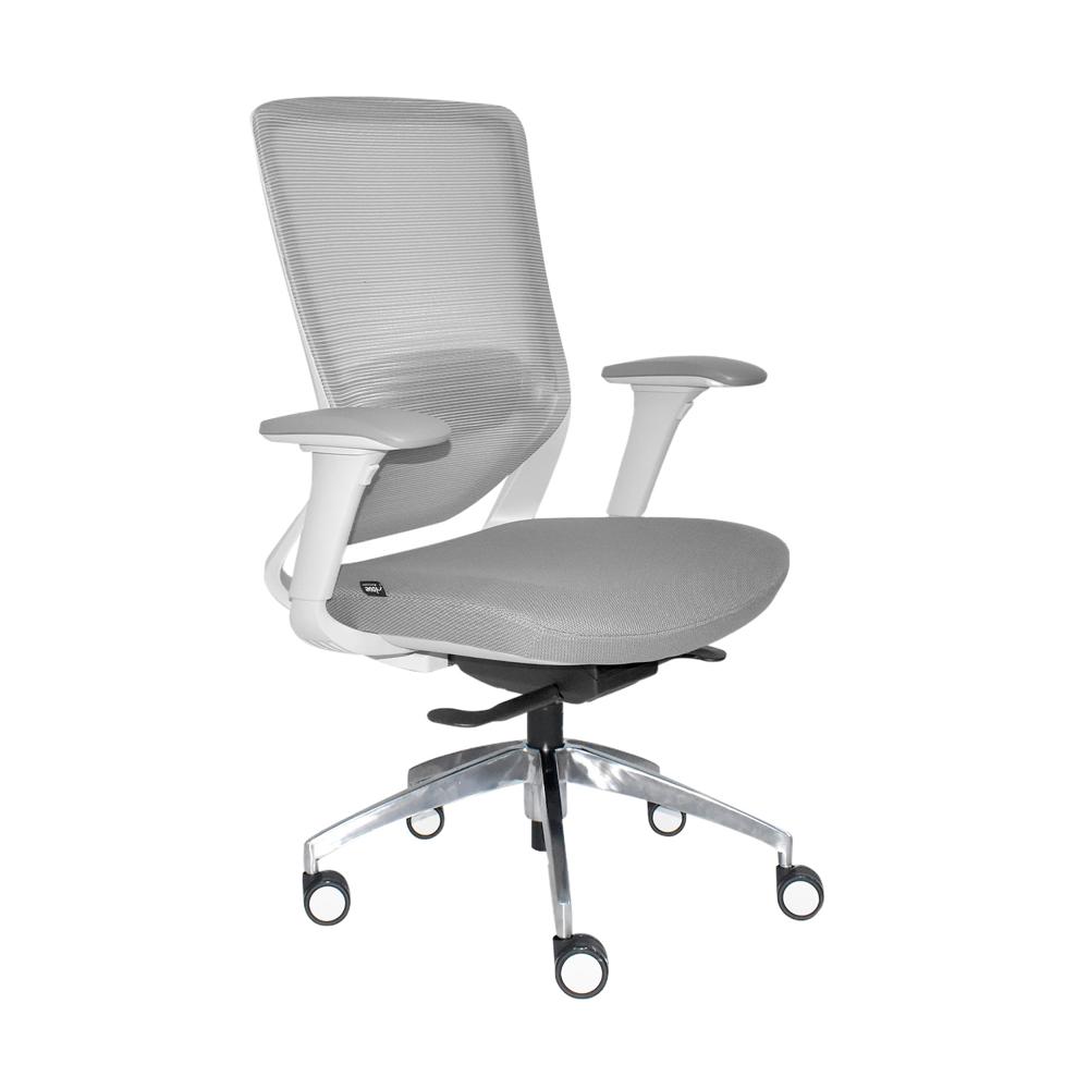 Silla Ergonómica Loop Gerente 4D Aluminio Gris PN Ofideas