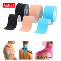 Pack x3 Cinta Kinesiologica Elastica Adhesiva 5cmx5m FisioTerapia y Deportes