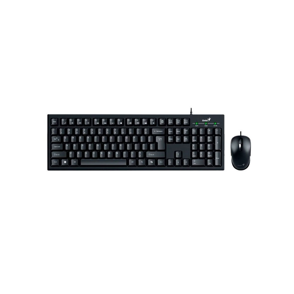 TECLADO GENIUS + MOUSE KM-100SE AI COPILOT CON CABLE NEGRO