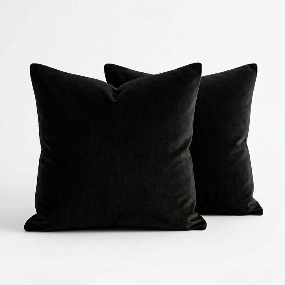 Set 2 Fundas Zalmohadas Velvet Soft 40x40 Color Negro