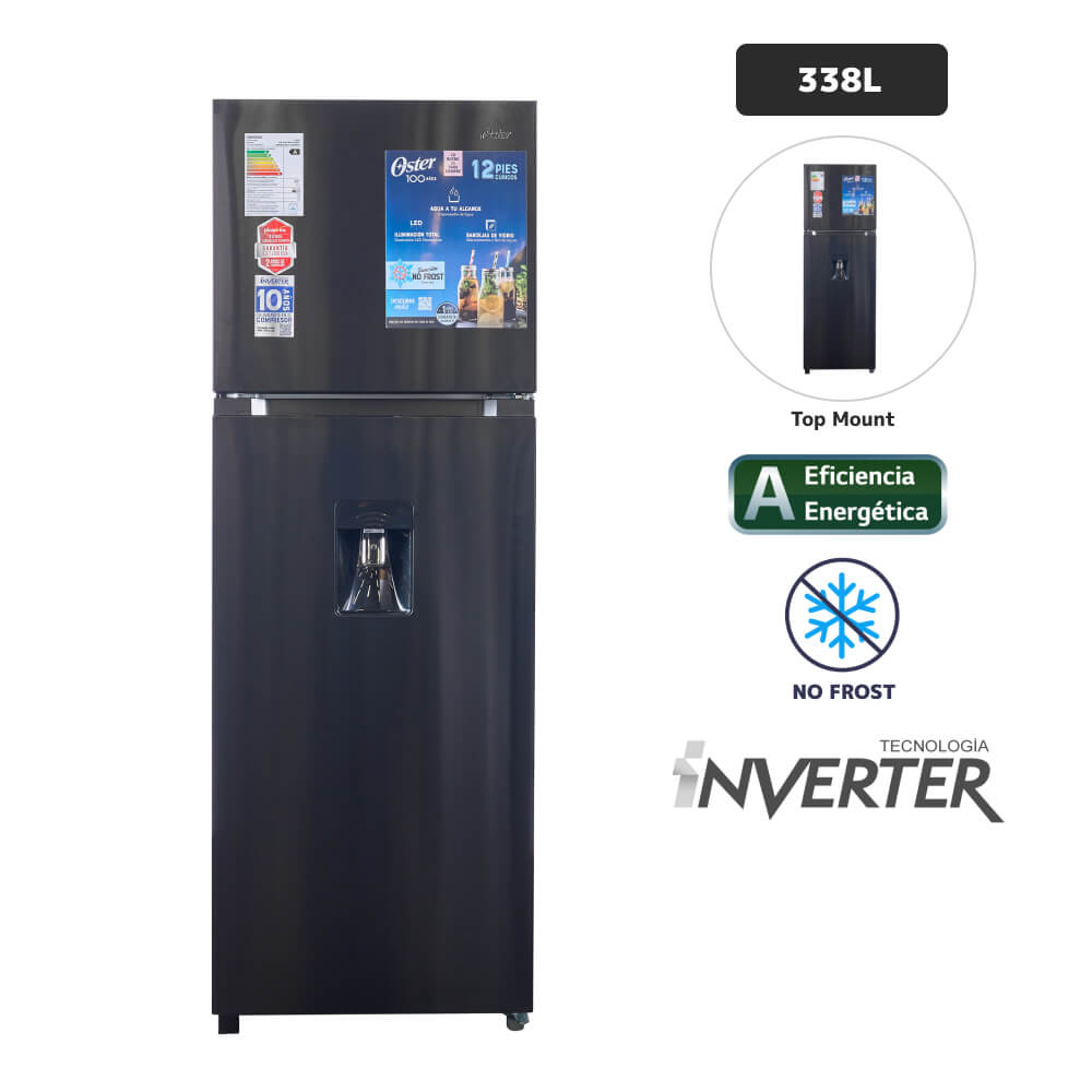 Refrigeradora OSTER 338L No Frost OS-PNFMI1202BDI Negro