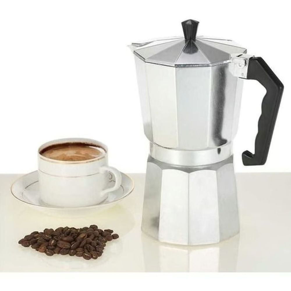 Cafetera Italiana Moka 6 Tazas de Aluminio Espresso Maker