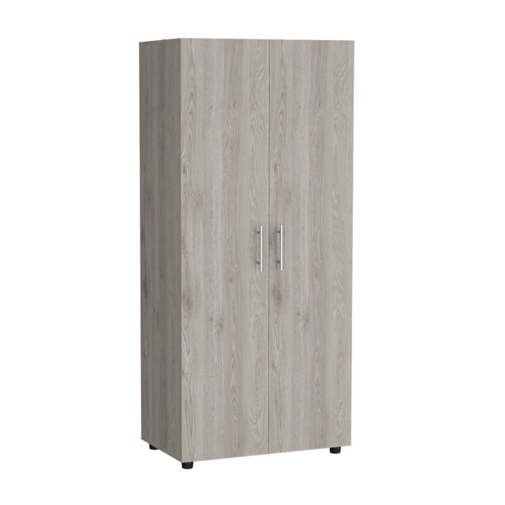 Ropero Tera 2 Puertas 180x180x48cm Melamina Ceniza y Blanco Tuhome