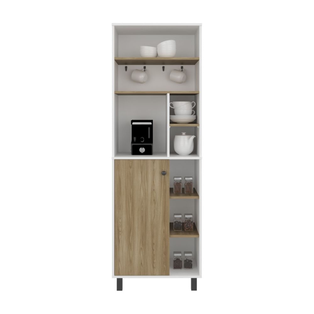 Mueble Estación Café 1 puerta Carajillo Fresno/Blanco 180x60cm Tuhome